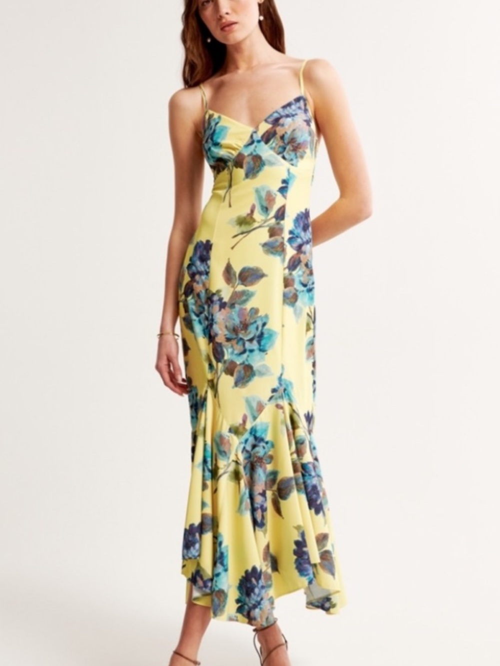 Abercrombie & Fitch mermaid slip maxi dress 💛🩵